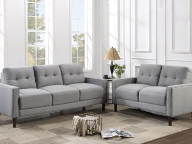 2-PC UPHOLSTERED SOFA & LOVESEAT