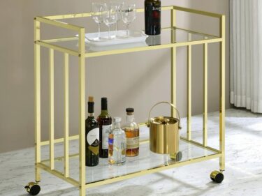 Glass Shelf Metal Bar Cart