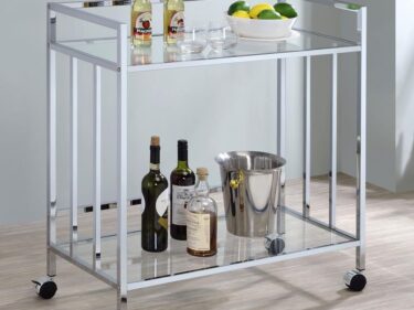 Glass Shelf Metal Bar Cart
